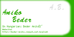 aniko beder business card